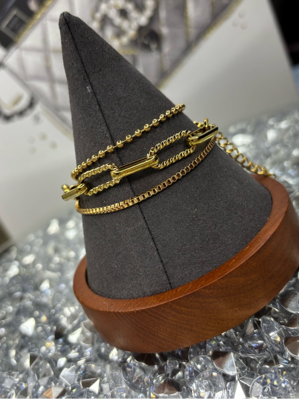 Gold-Tone Layered Chain Bracelet - Picture 7 of 7